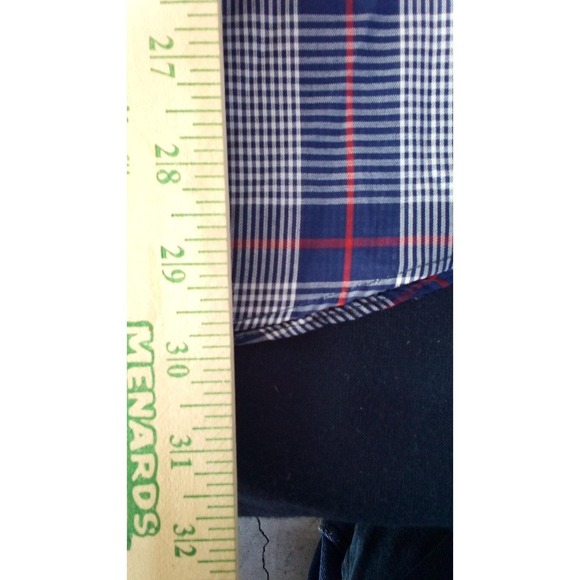 Towncraft Shirt Mens XL Buttonfront 17-1/2 Blue Plaid 80s Vintage Deadstock New - Picture 7 of 10